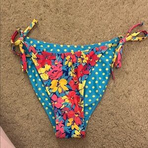 Floral and Polka Dot Bikini Bottom